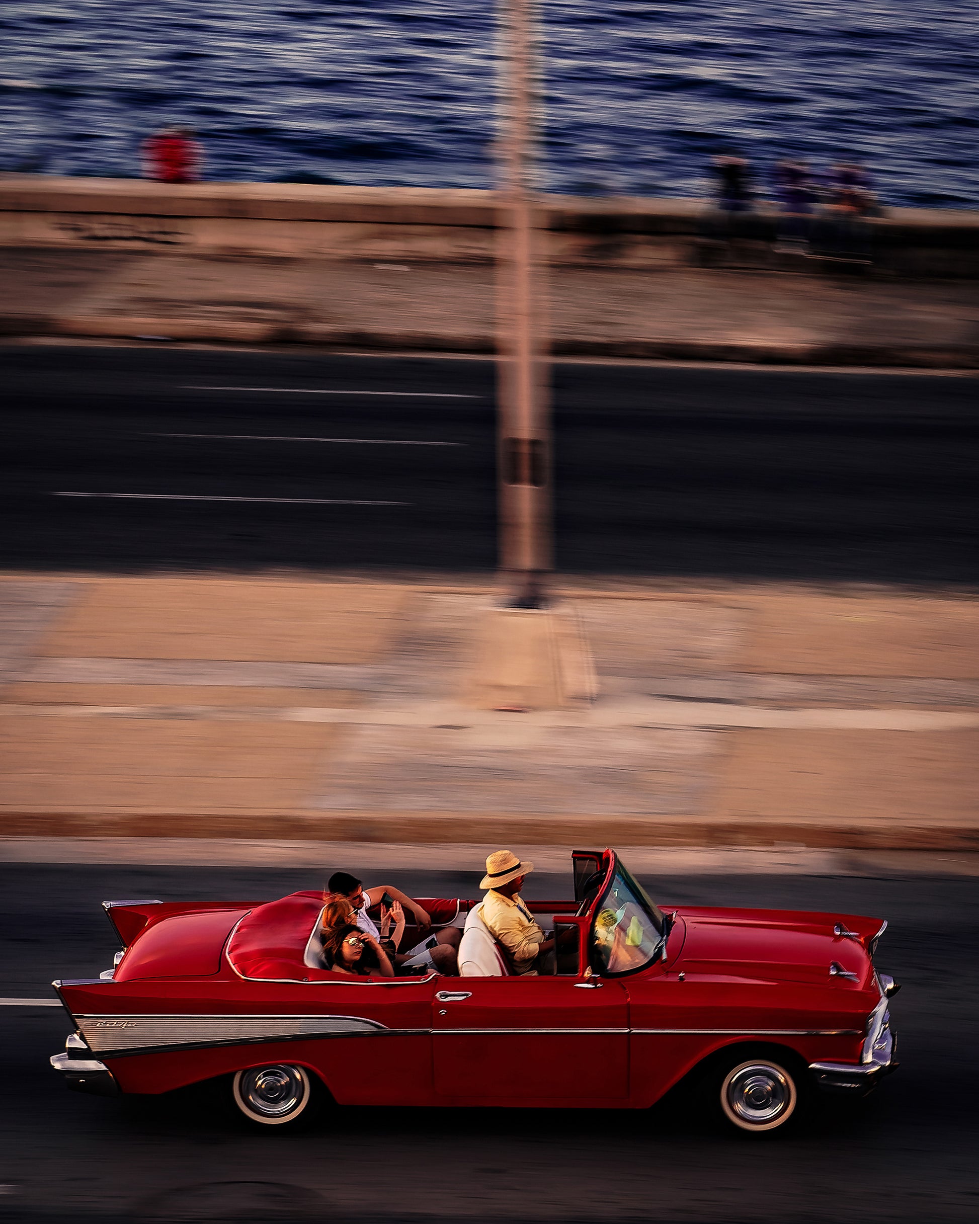 Red Car Driving