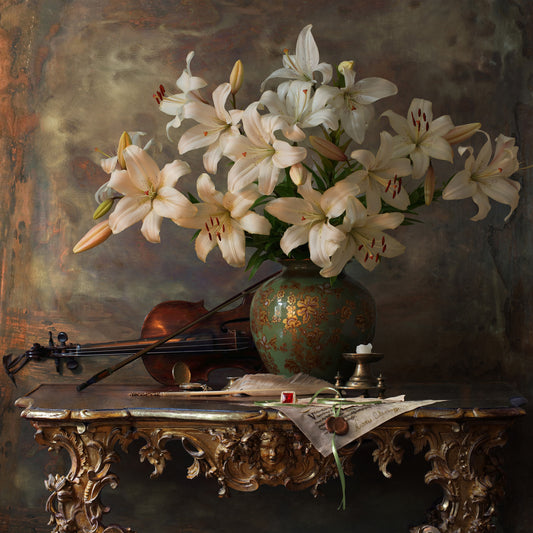 Still Life with Violin and Flowers