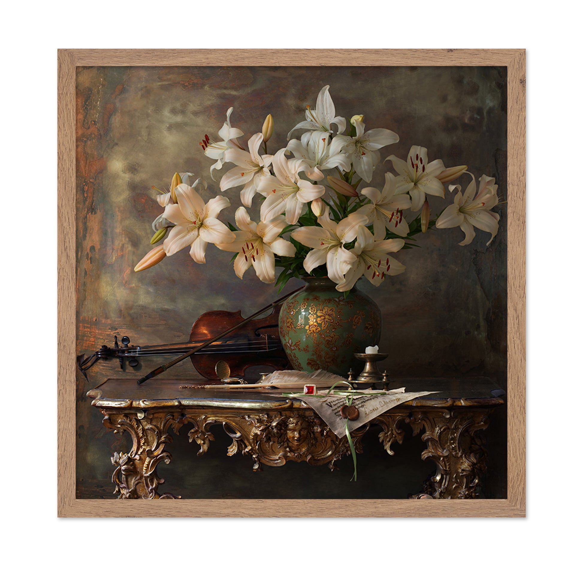 Still Life with Violin and Flowers