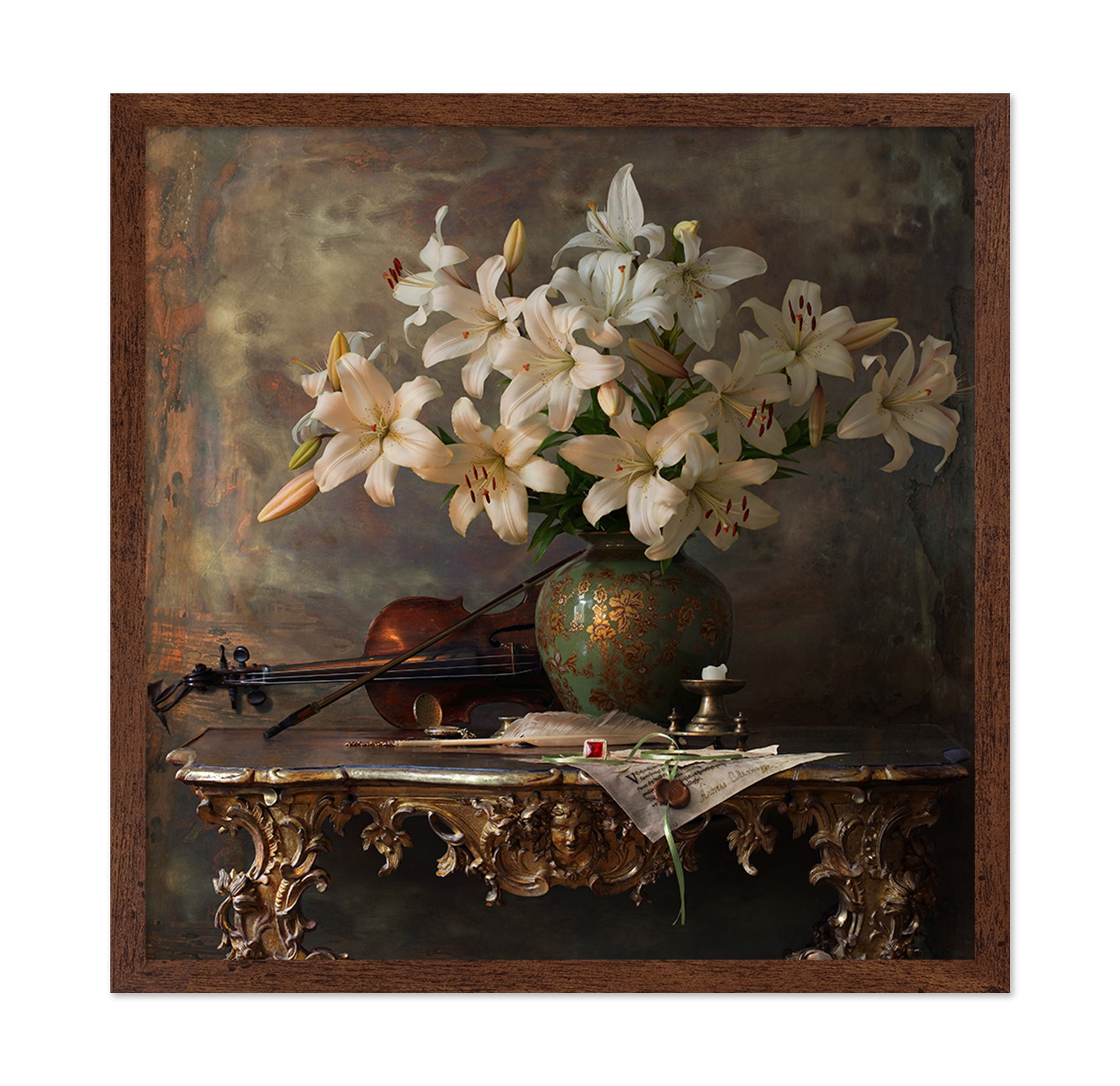 Still Life with Violin and Flowers