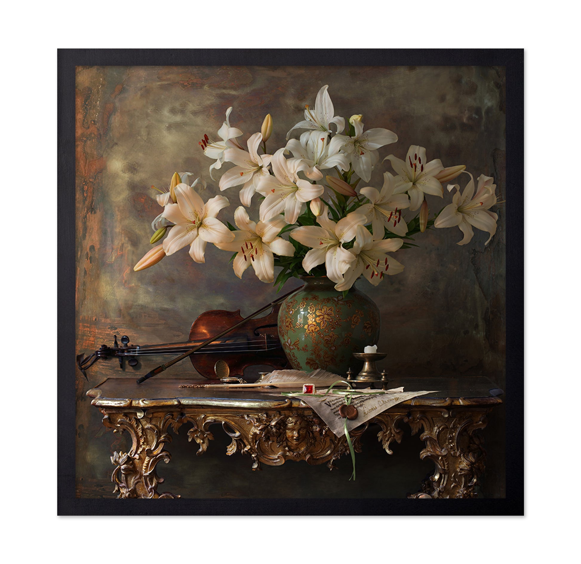 Still Life with Violin and Flowers