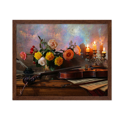 Still Life With Violin And Flowers No 2