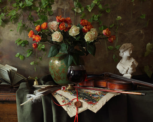 Still Life With Violin And Flowers No 3