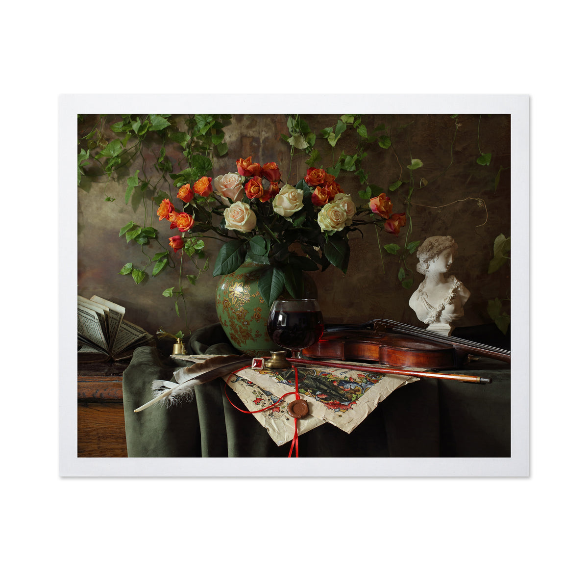 Still Life With Violin And Flowers No 3