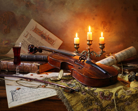 Still Life with Violin and Candles