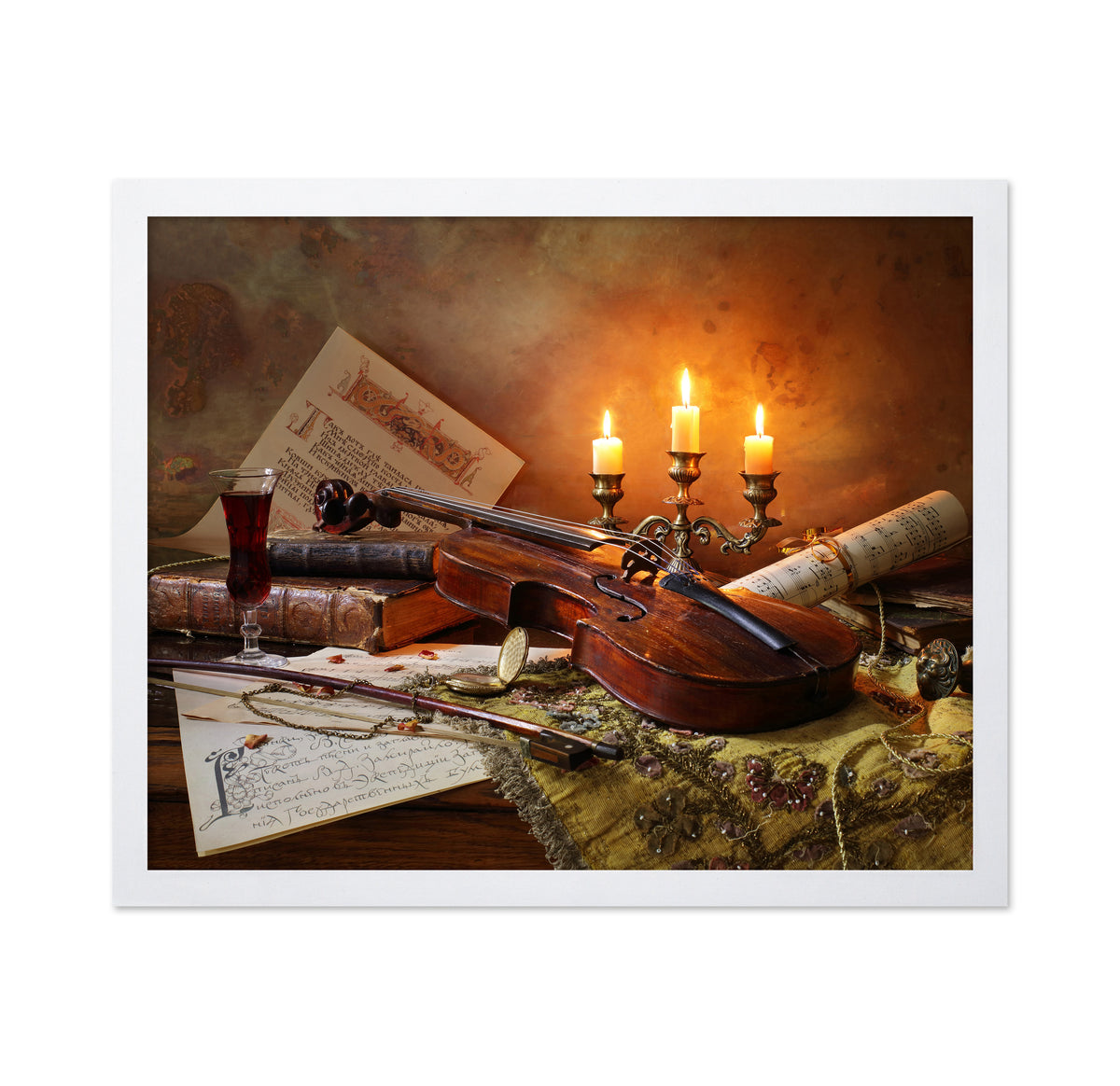 Still Life with Violin and Candles