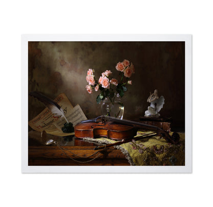Still Life With Violin And Roses