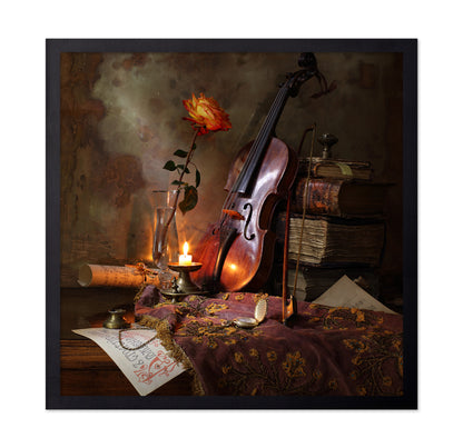 Still Life with Violin and Rose