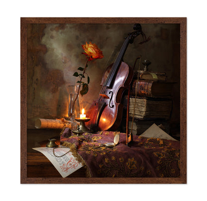 Still Life with Violin and Rose