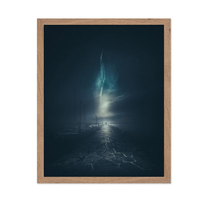 Walking Along a Stone Pier at Night