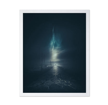 Walking Along a Stone Pier at Night