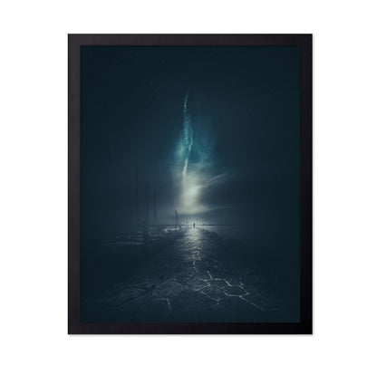 Walking Along a Stone Pier at Night