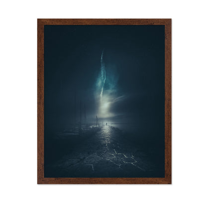 Walking Along a Stone Pier at Night