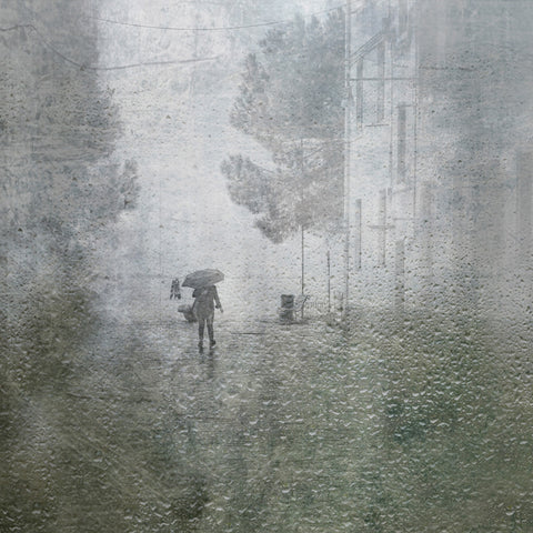 Rainy Street Through a Window