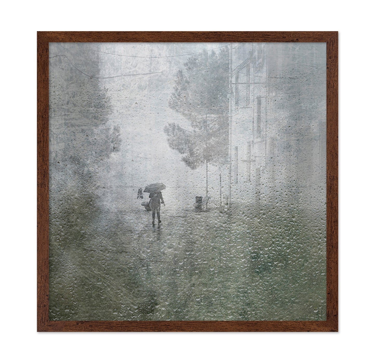Rainy Street Through a Window