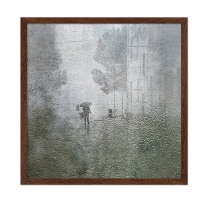Rainy Street Through a Window