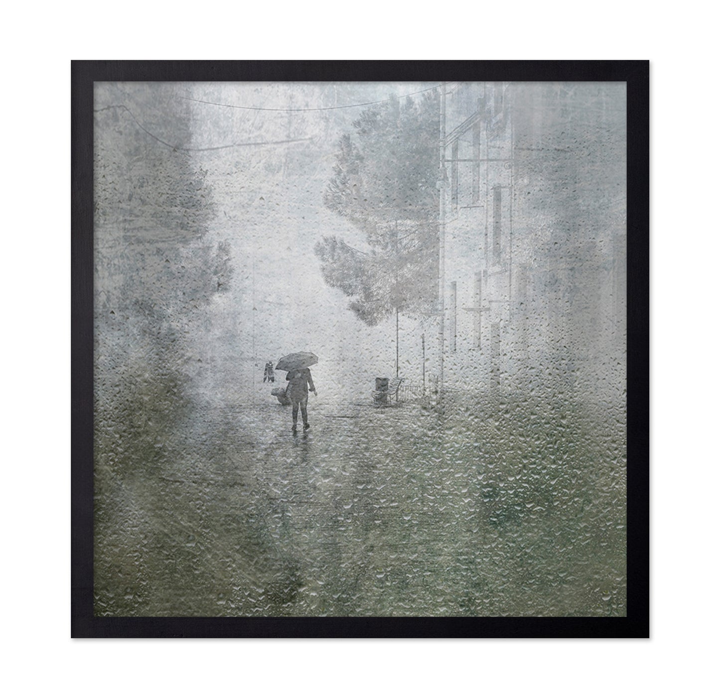 Rainy Street Through a Window