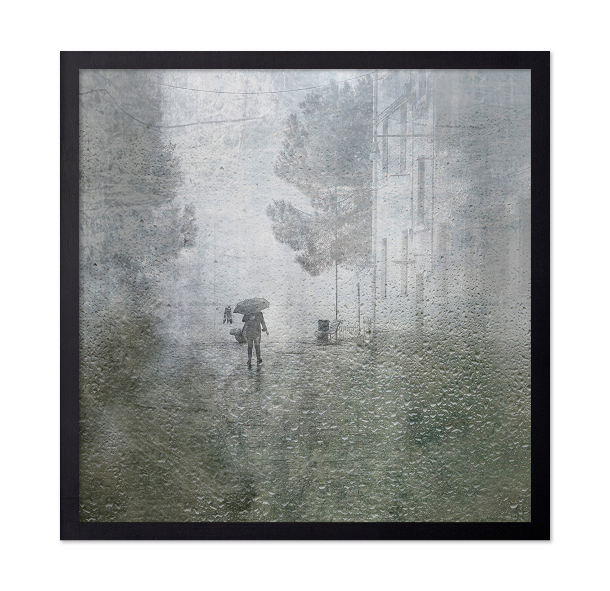 Rainy Street Through a Window