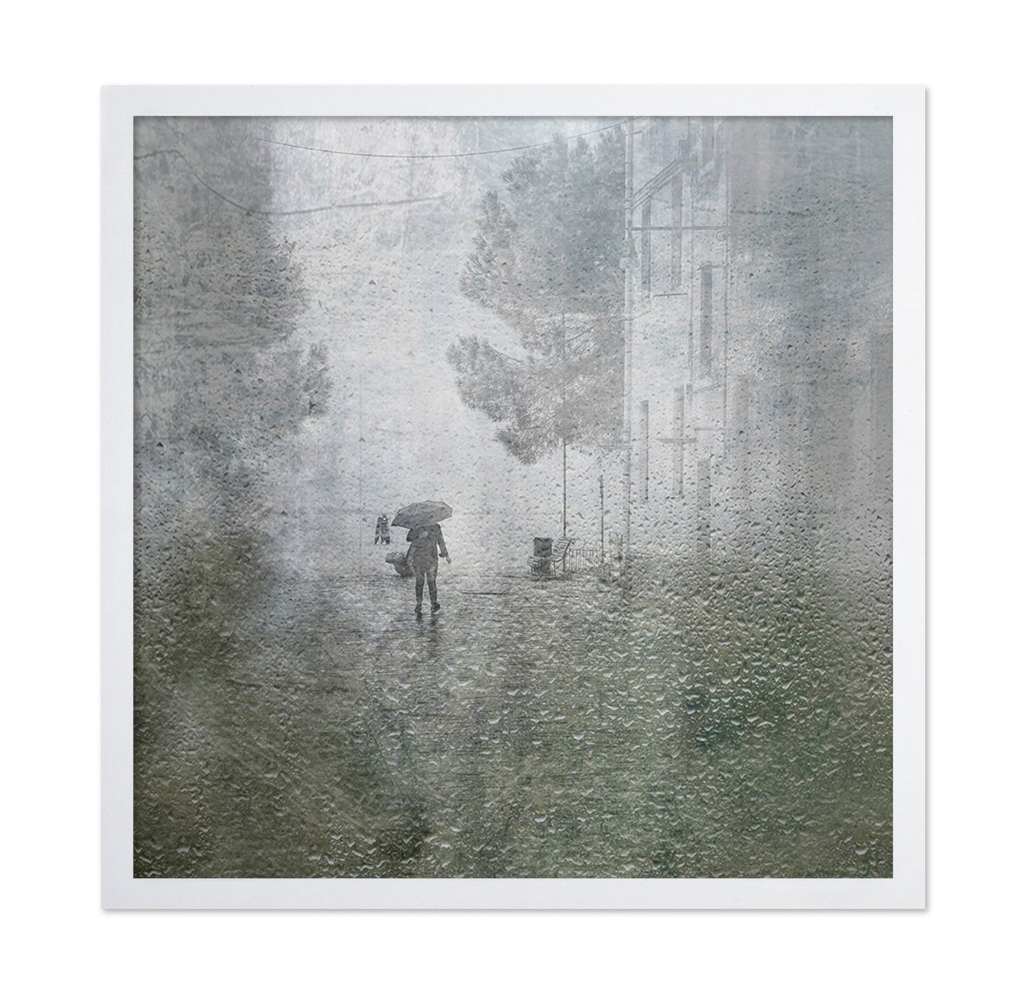 Rainy Street Through a Window