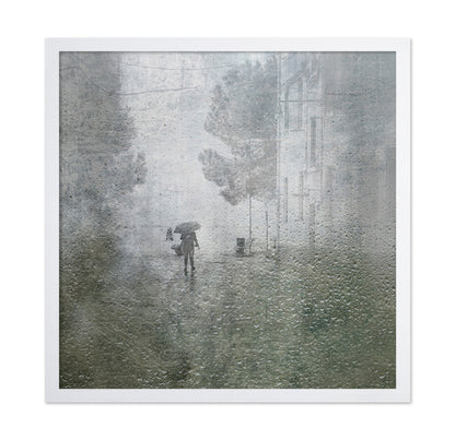 Rainy Street Through a Window