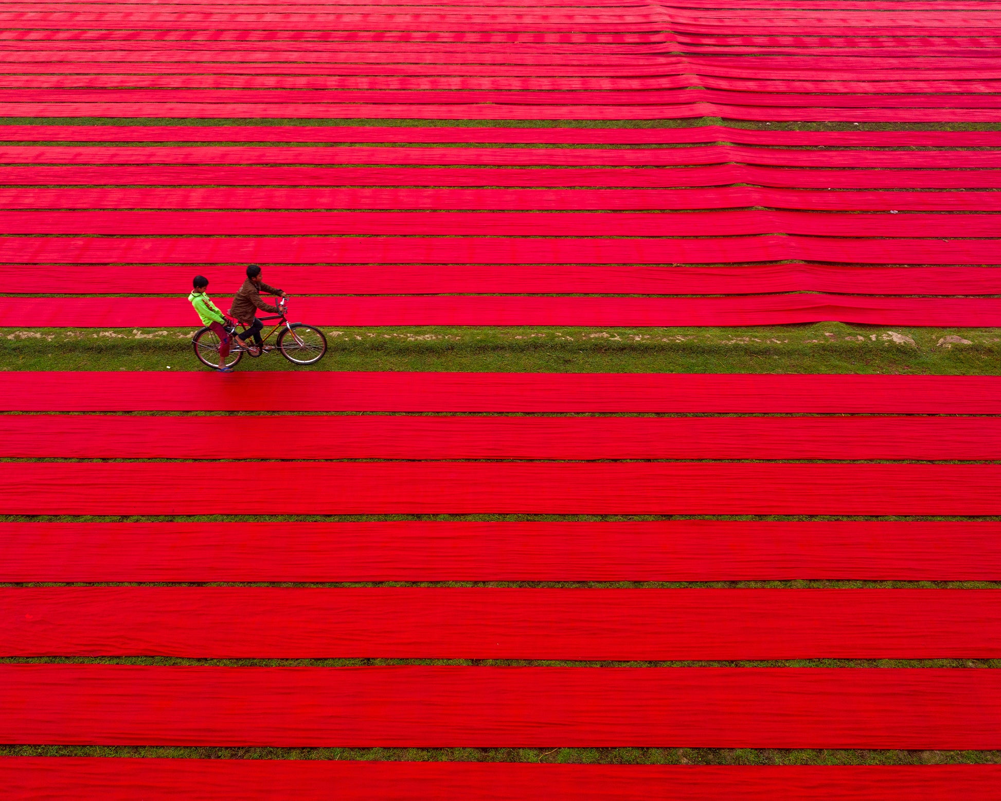 Bicycle on Red Cloths