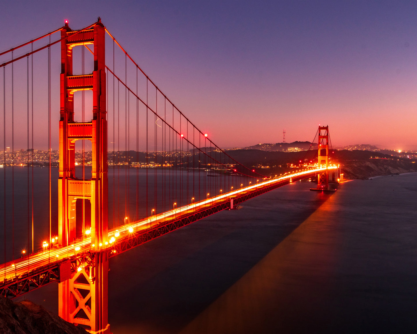 Rosy Night of Golden Gate