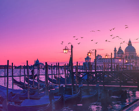 Peaceful Gondola under Sunset