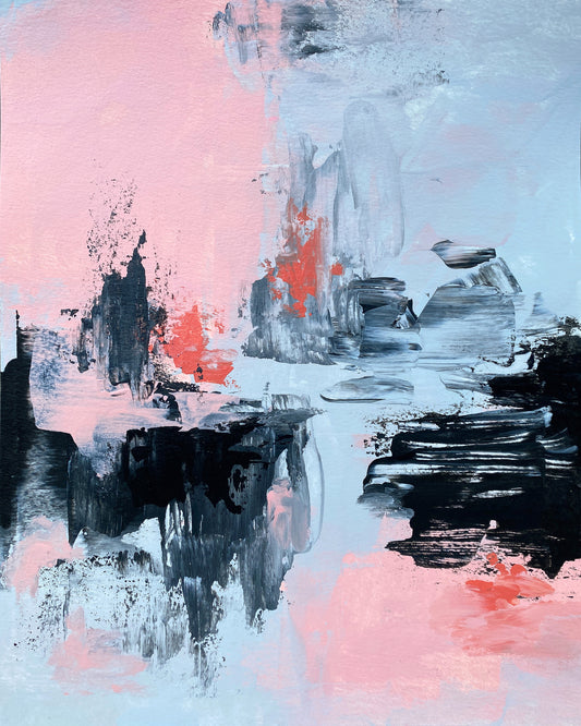 Pink and Grey Abstract 2