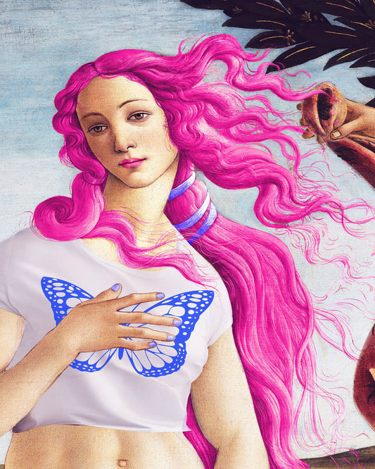 A Figure with Vibrant Pink Hair