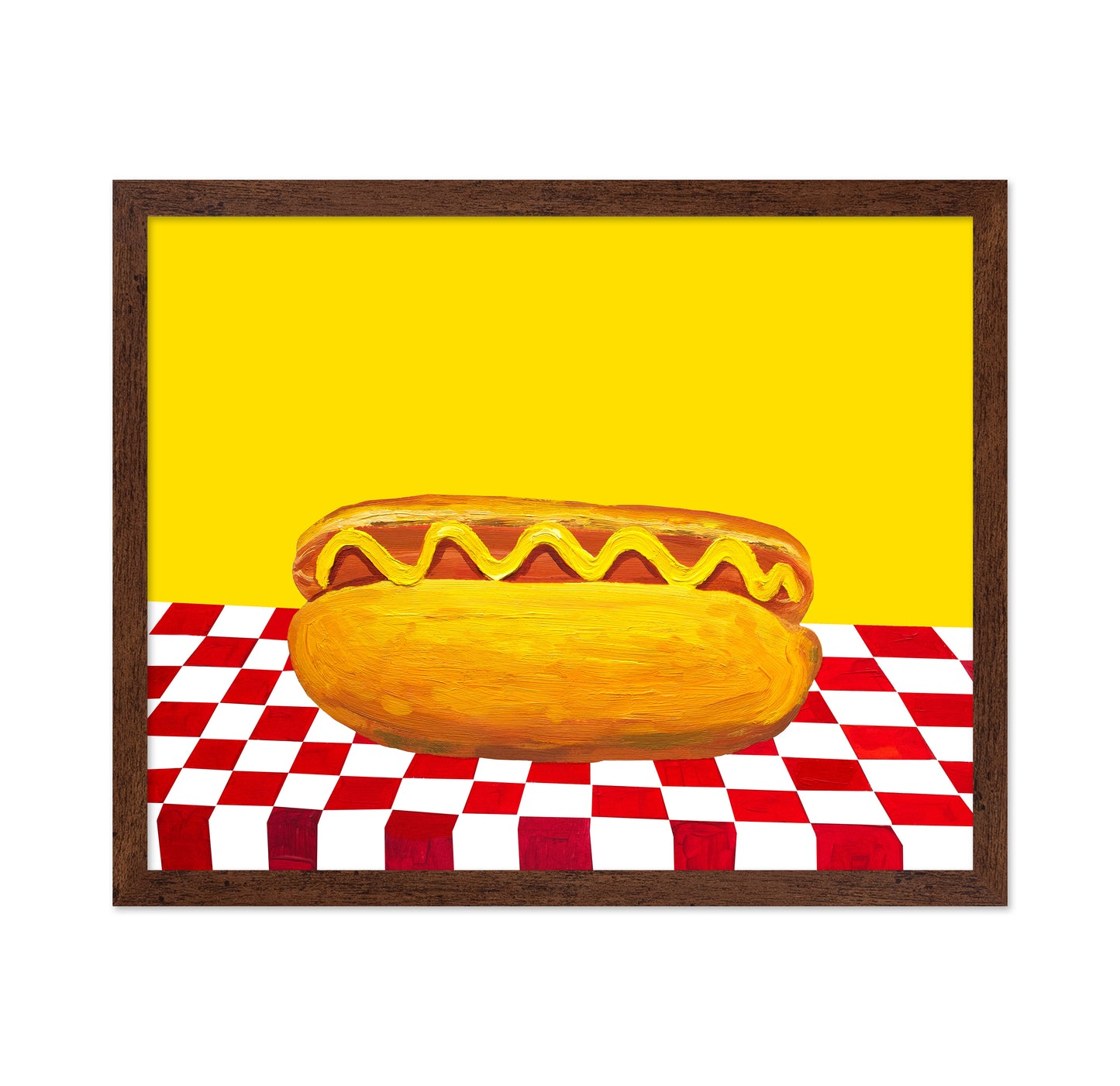 Hot Dog With Mustard Red Check Yellow