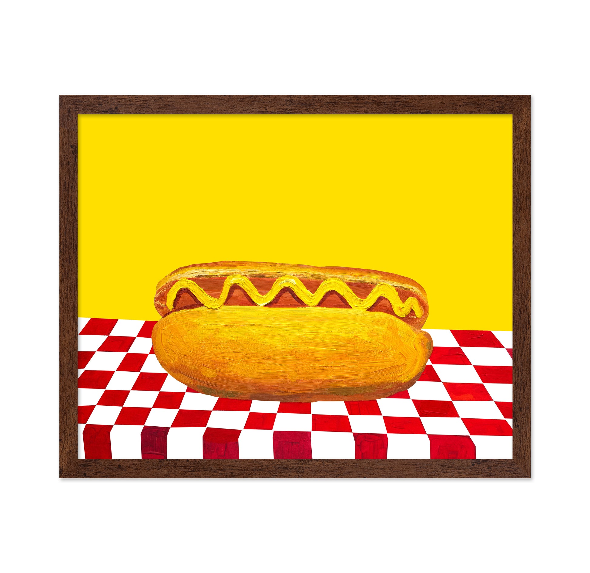 Hot Dog With Mustard Red Check Yellow