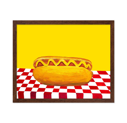 Hot Dog With Mustard Red Check Yellow