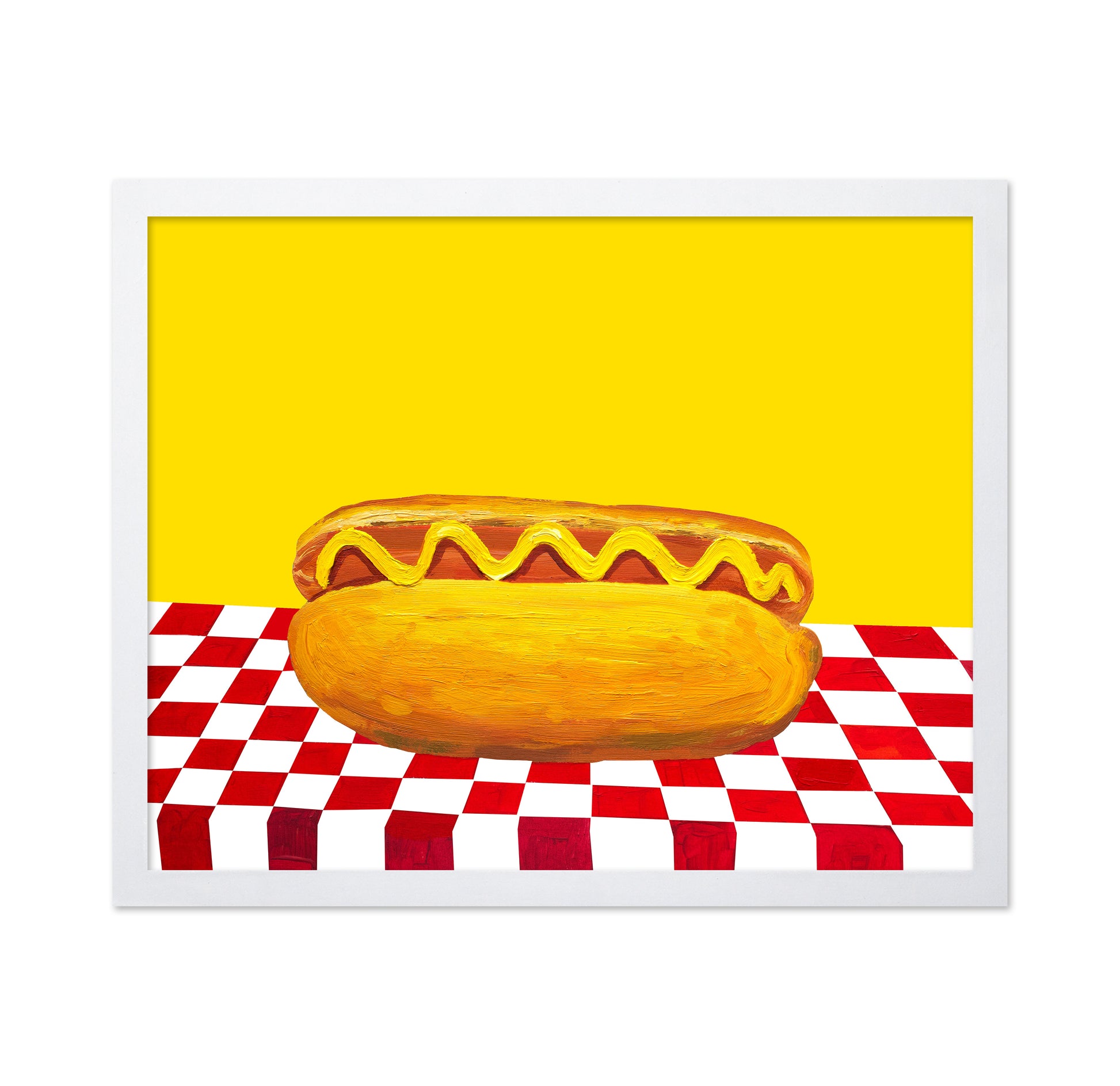 Hot Dog With Mustard Red Check Yellow