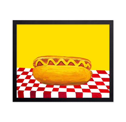 Hot Dog With Mustard Red Check Yellow