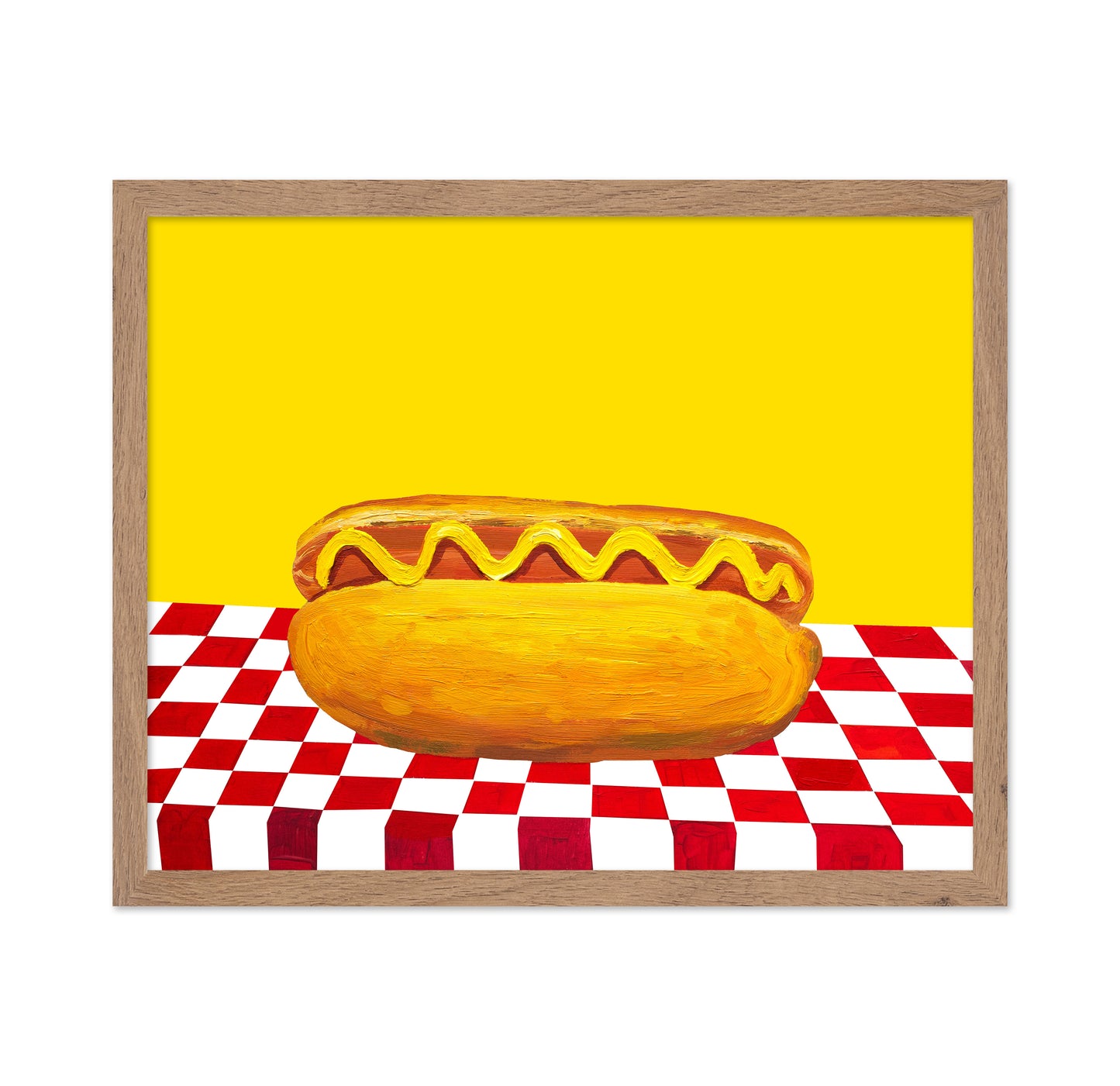 Hot Dog With Mustard Red Check Yellow
