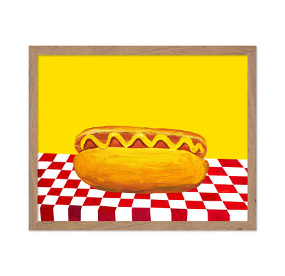 Hot Dog With Mustard Red Check Yellow