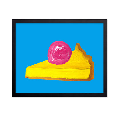 Lemon Tart With Raspberry Ice Cream