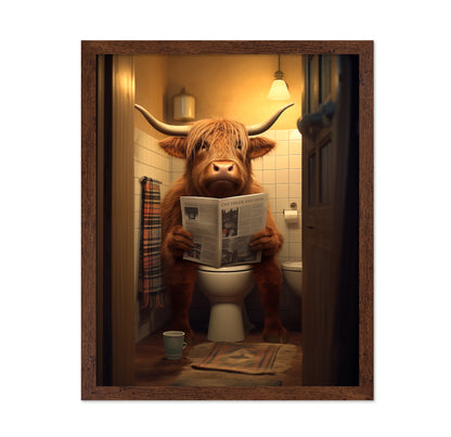 Highland Cow In the Toilet