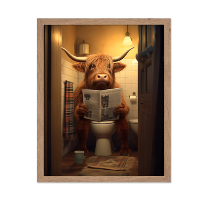 Highland Cow In the Toilet