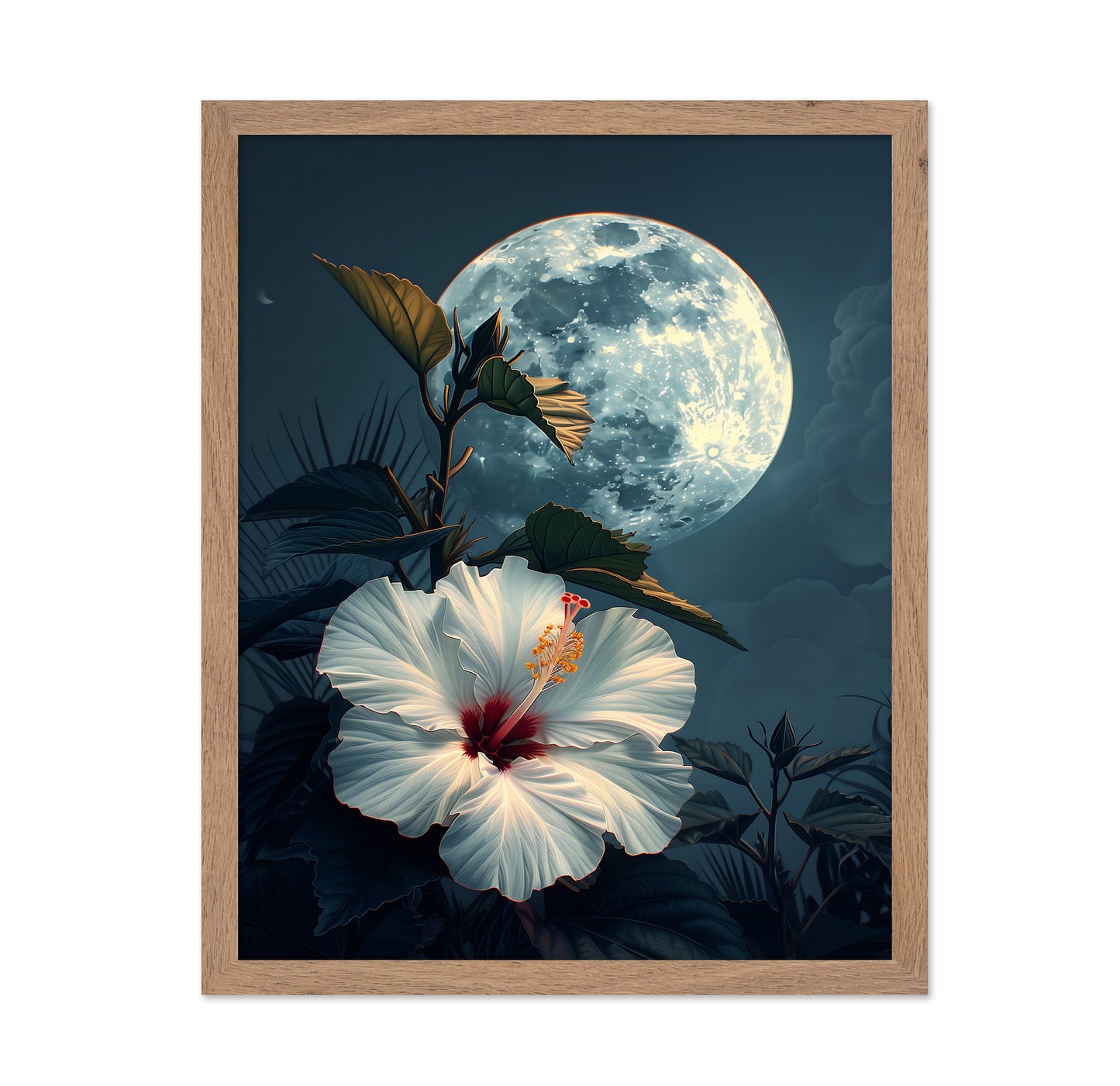 Hibiscus and the Moon