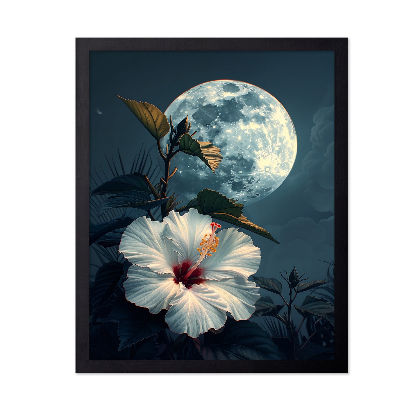 Hibiscus and the Moon