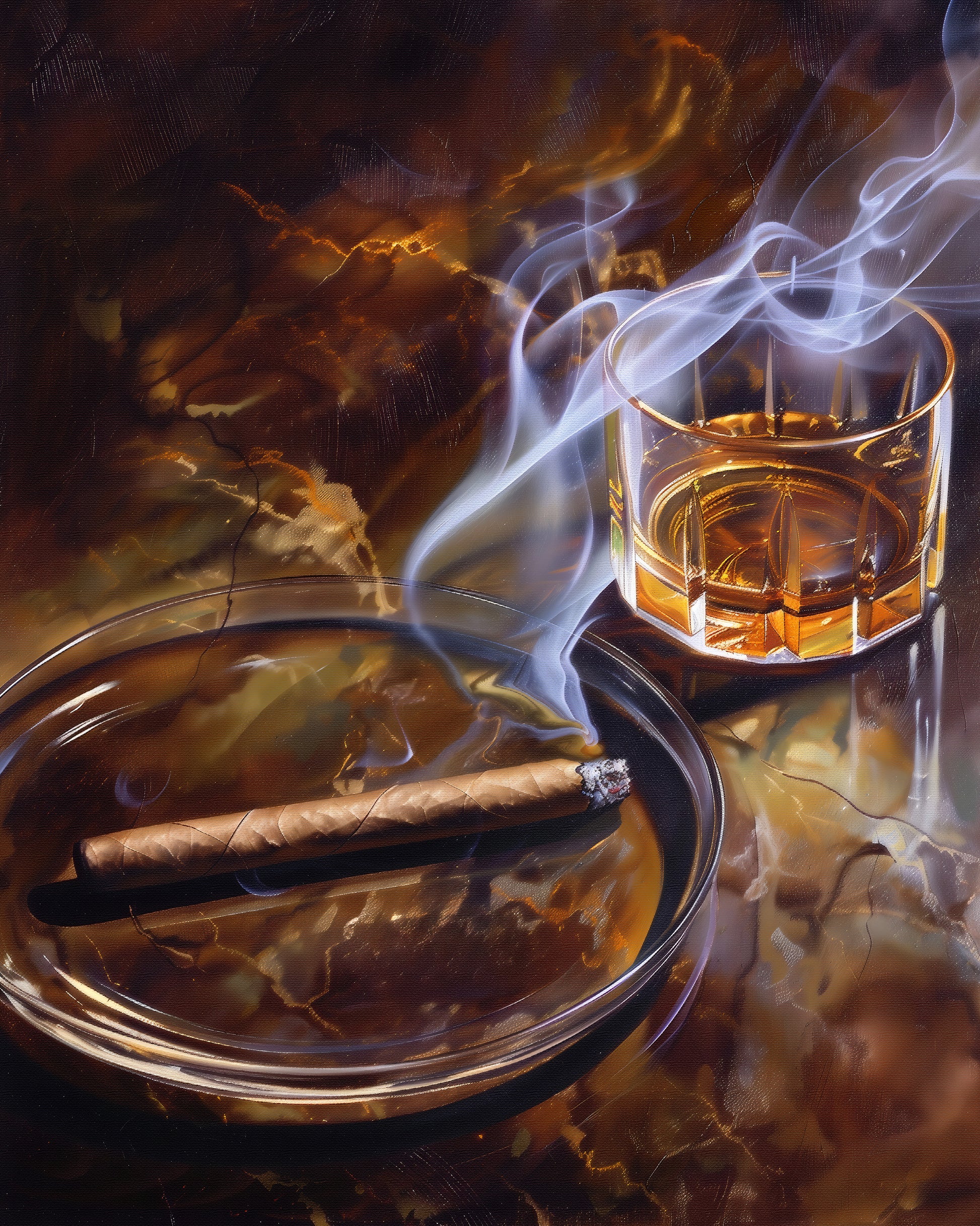 Whiskey and cigar