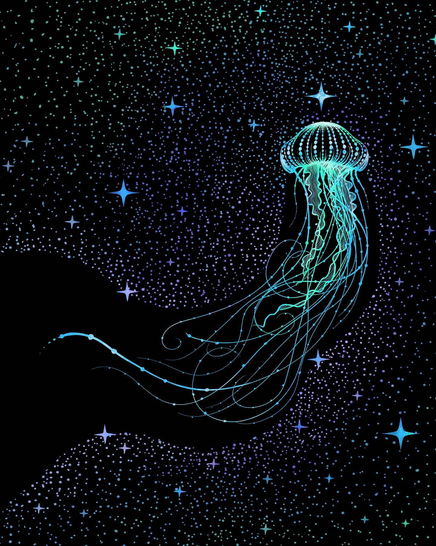 Starry Jellyfish Colored