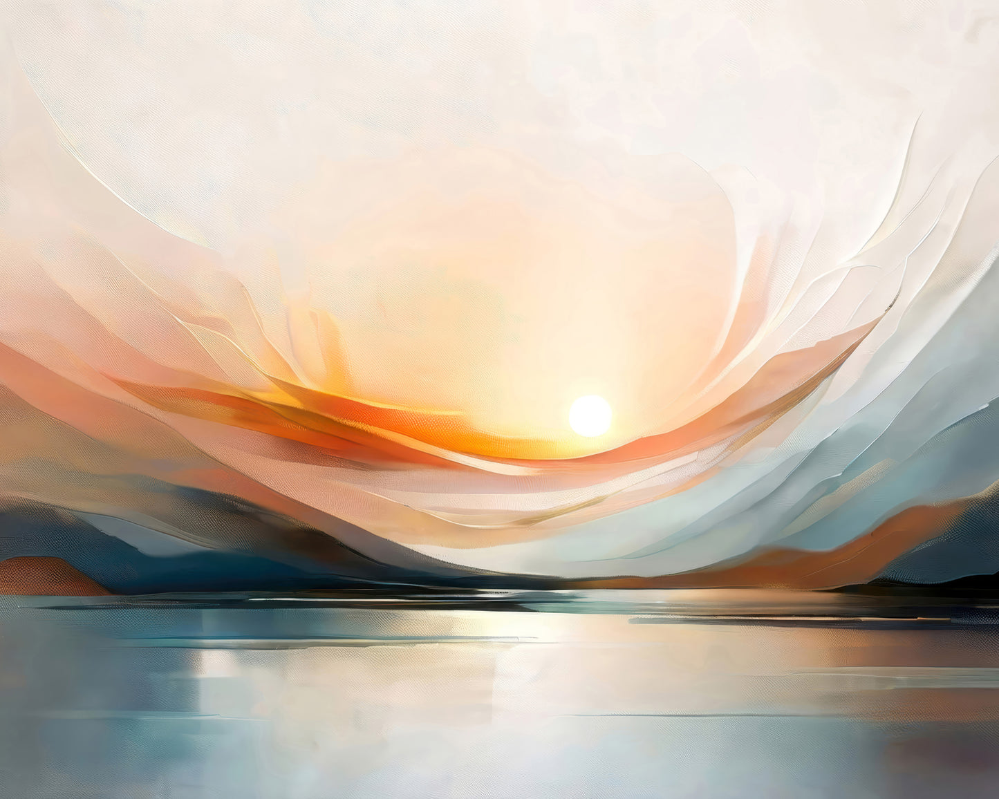 Sunset Over A Calm Body Of Water