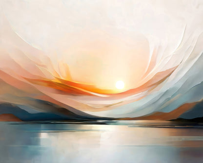 Sunset Over A Calm Body Of Water