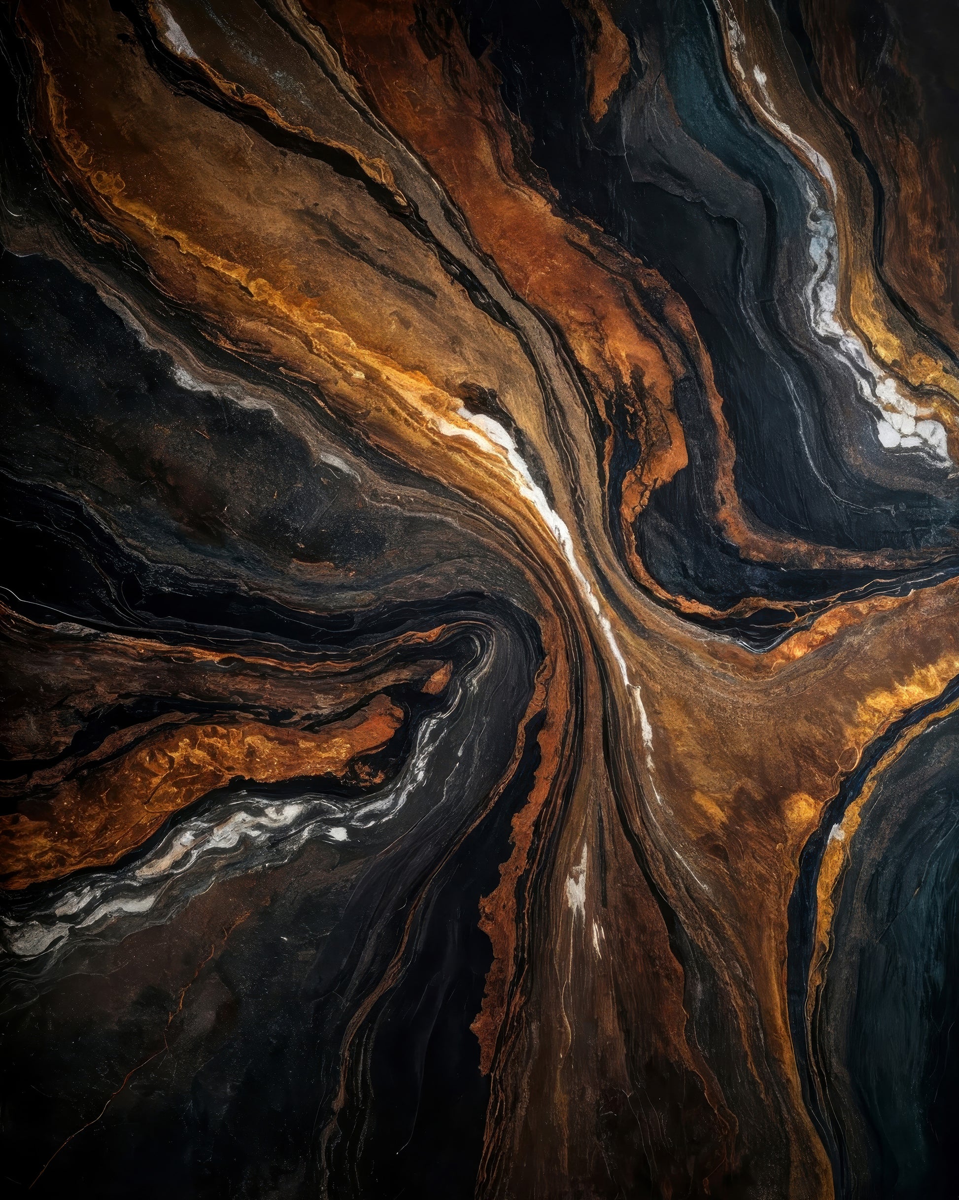 Golden Tones In Dark Stone