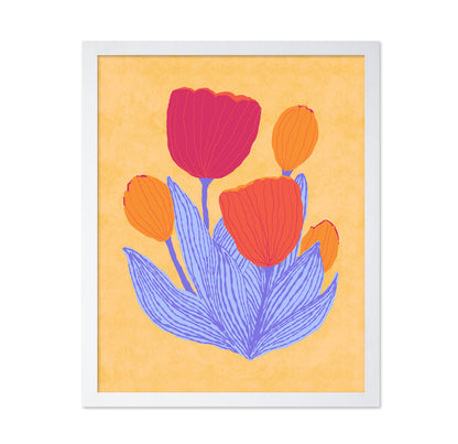 Graphical Red Orange Tulips