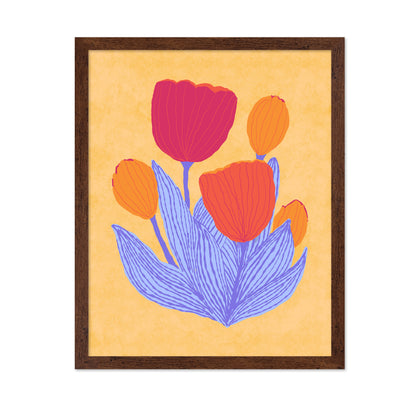Graphical Red Orange Tulips