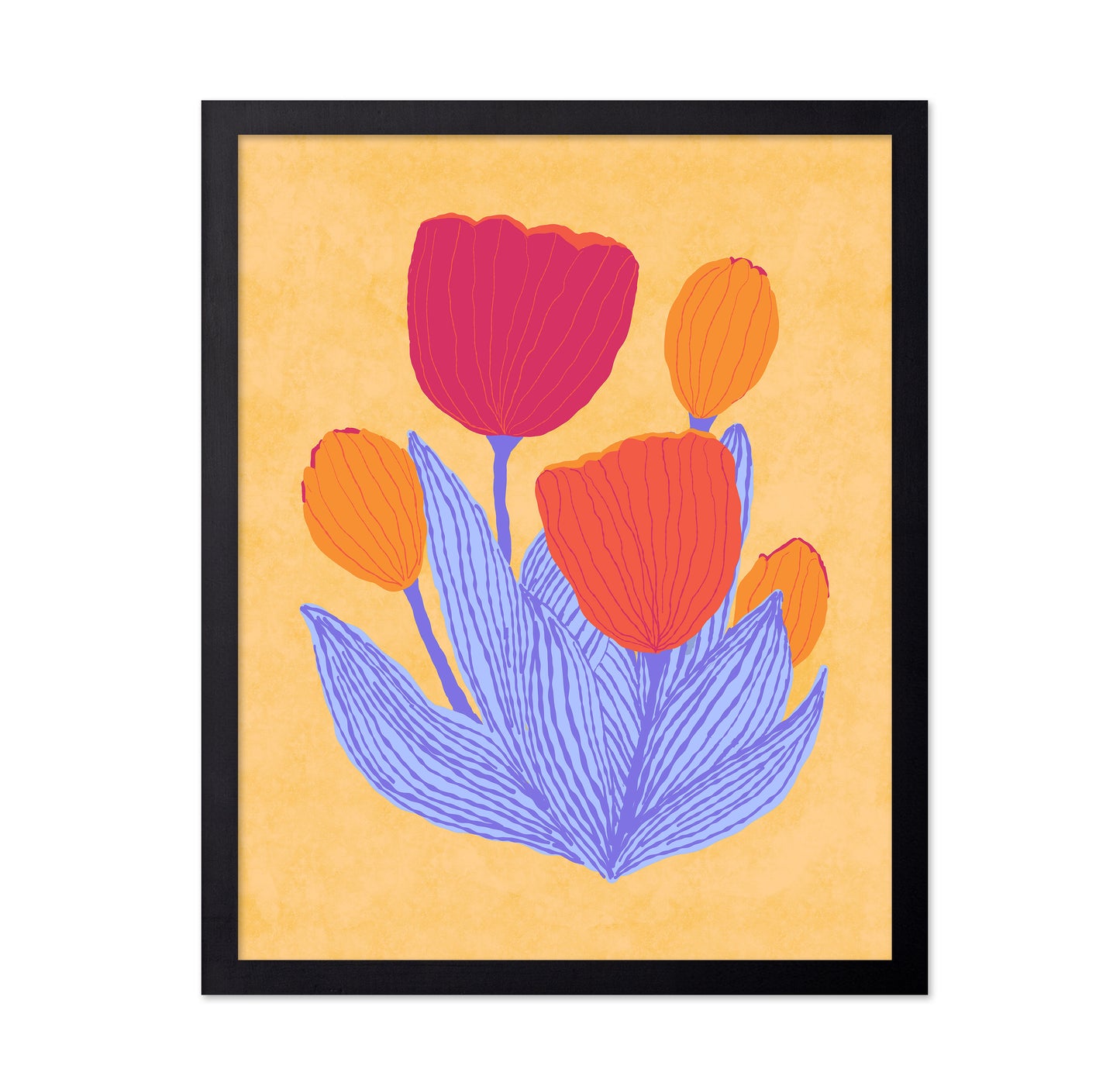 Graphical Red Orange Tulips