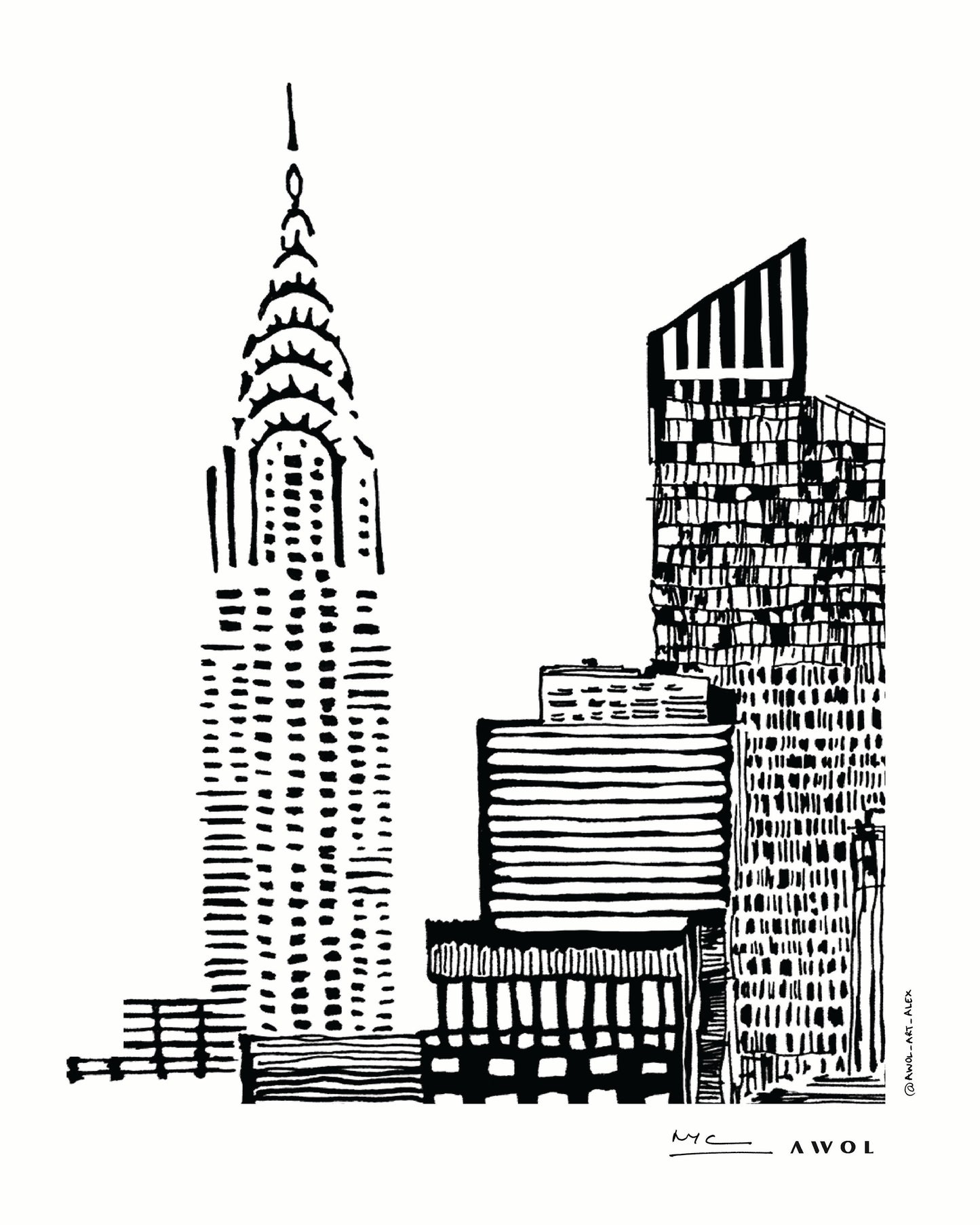 New York City Skyline With Skyscraper Buildings